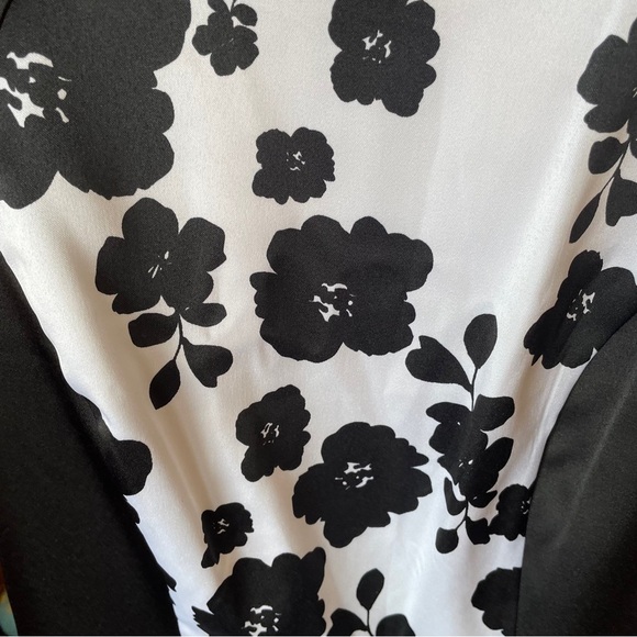 Kensie Floral Black and White - size Large. Zipper Back-Lined. - Picture 9 of 9